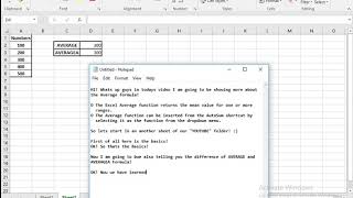 Microsoft Excel The Difference between Average and AverageA Formula!