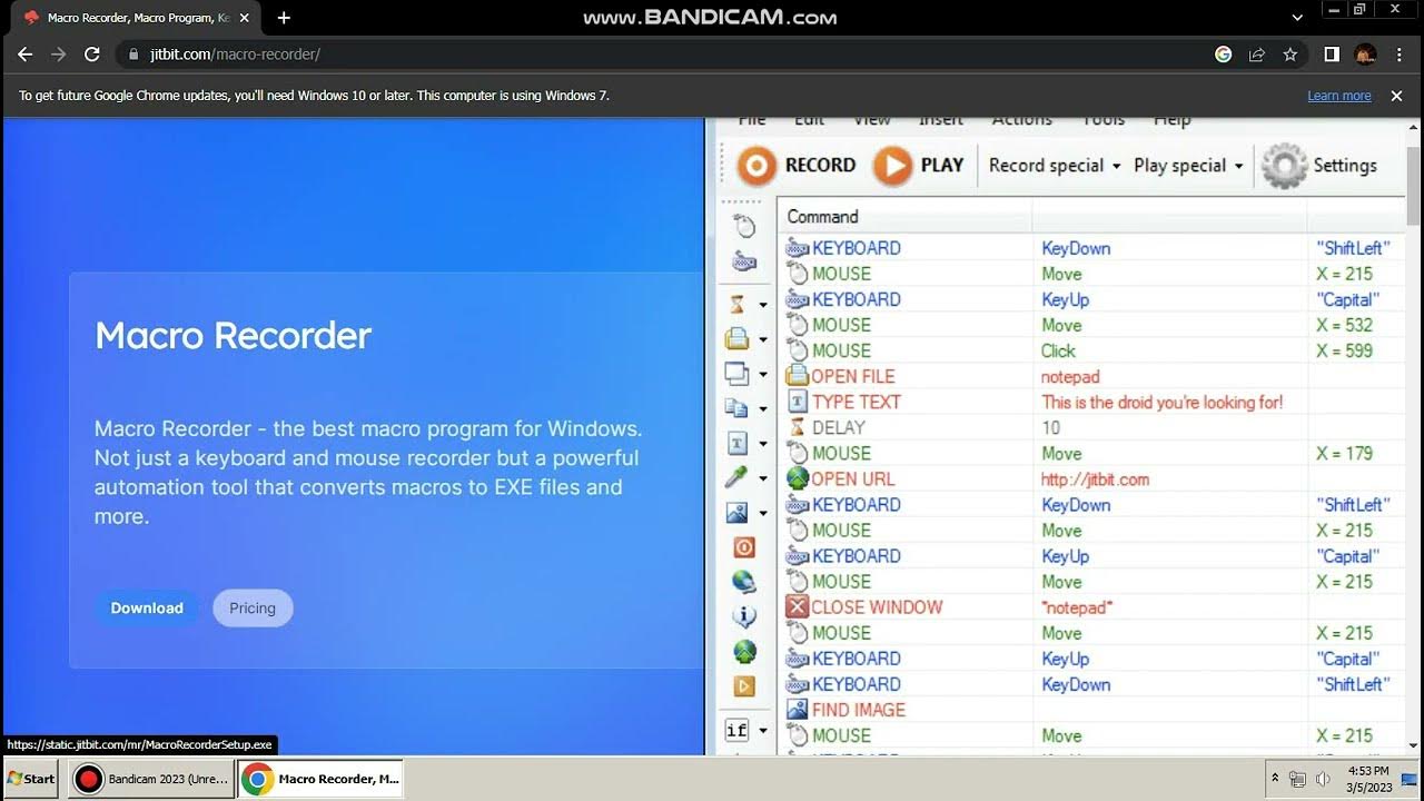 Jitbit Macro Recorder tutorial YouTube