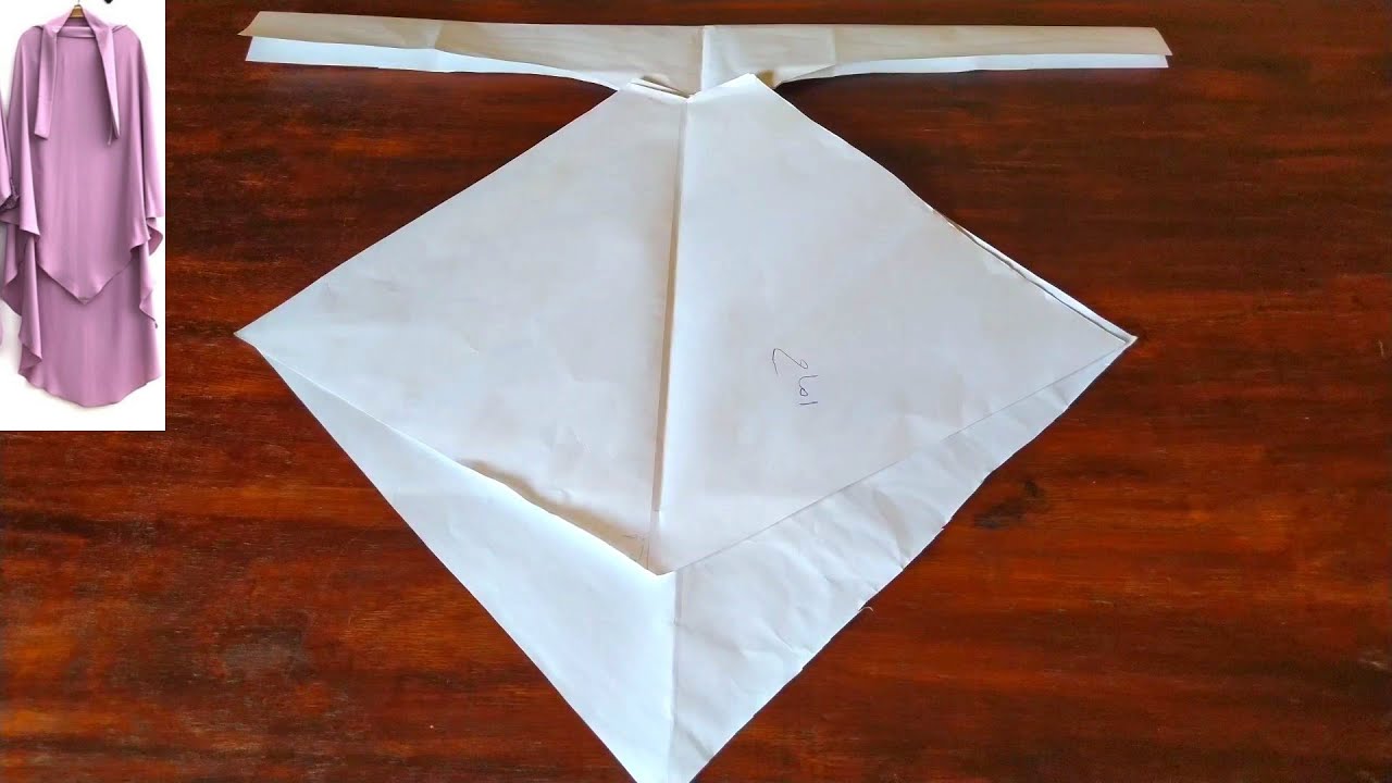 باترون الخمار مثلث بشرح واضح بقياس (مترين من القماش)👌👌