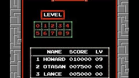 Tetris Nintendo NES In Game Tetrimino Background is Blue Game Genie code