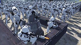 Epic FIRST ORDER Army BUNKER Last Stand! - Men of War: Star Wars Mod Battle Simulator