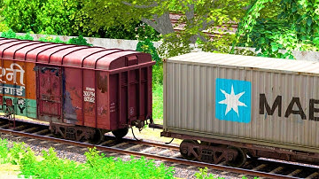 SHIP CONTAINER COUPLING BOXN WAGON | BUMPY RAILROAD | Train Simulator | Railworks 3 | NTG GAMING