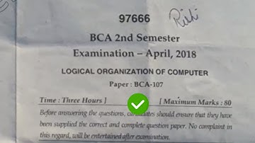 2018 Mdu BCA 2nd Sem Logical Organization of Computer Question Paper
