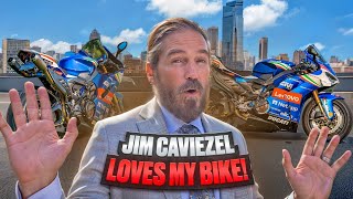 Jim Caviezel LOVES My Ducati Panigale V4 Tricolore Italia!