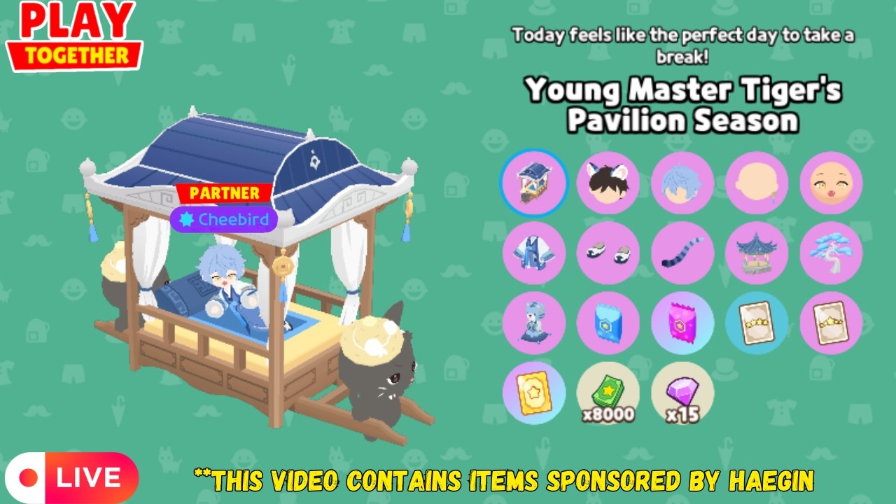 🔴 LIVE REVIEW: Young Master Tiger's Pavillion Season (Play Together Game)