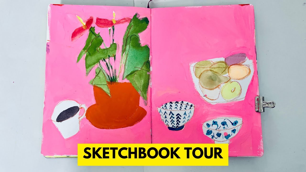 Loose Mixed Media Sketchbook Tour - YouTube