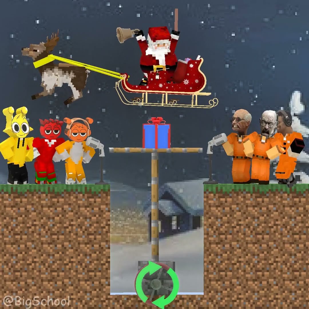 Which team will receive Santa Claus's gift box? Team Sprunki or Team Skibidi? ?