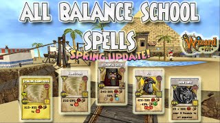 Wizard101: ⚖️ALL UPDATED BALANCE SCHOOL SPELLS Spring 2021⚖️