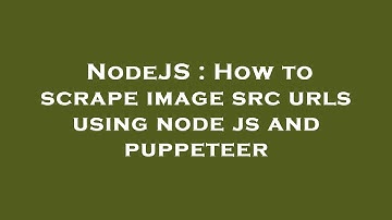 NodeJS : How to scrape image src urls using node js and puppeteer