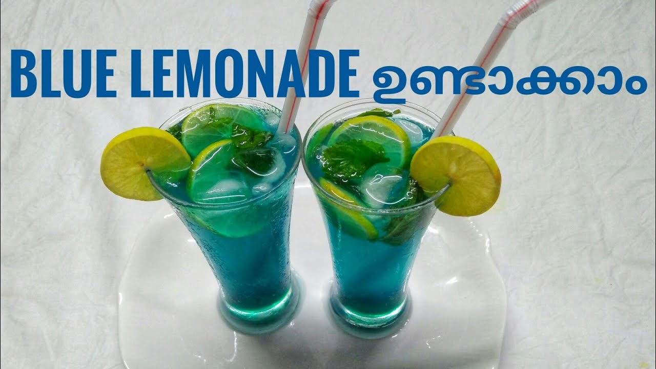 Blue lemonade Blue lagoon mocktail Blue curacao syrup homemade
