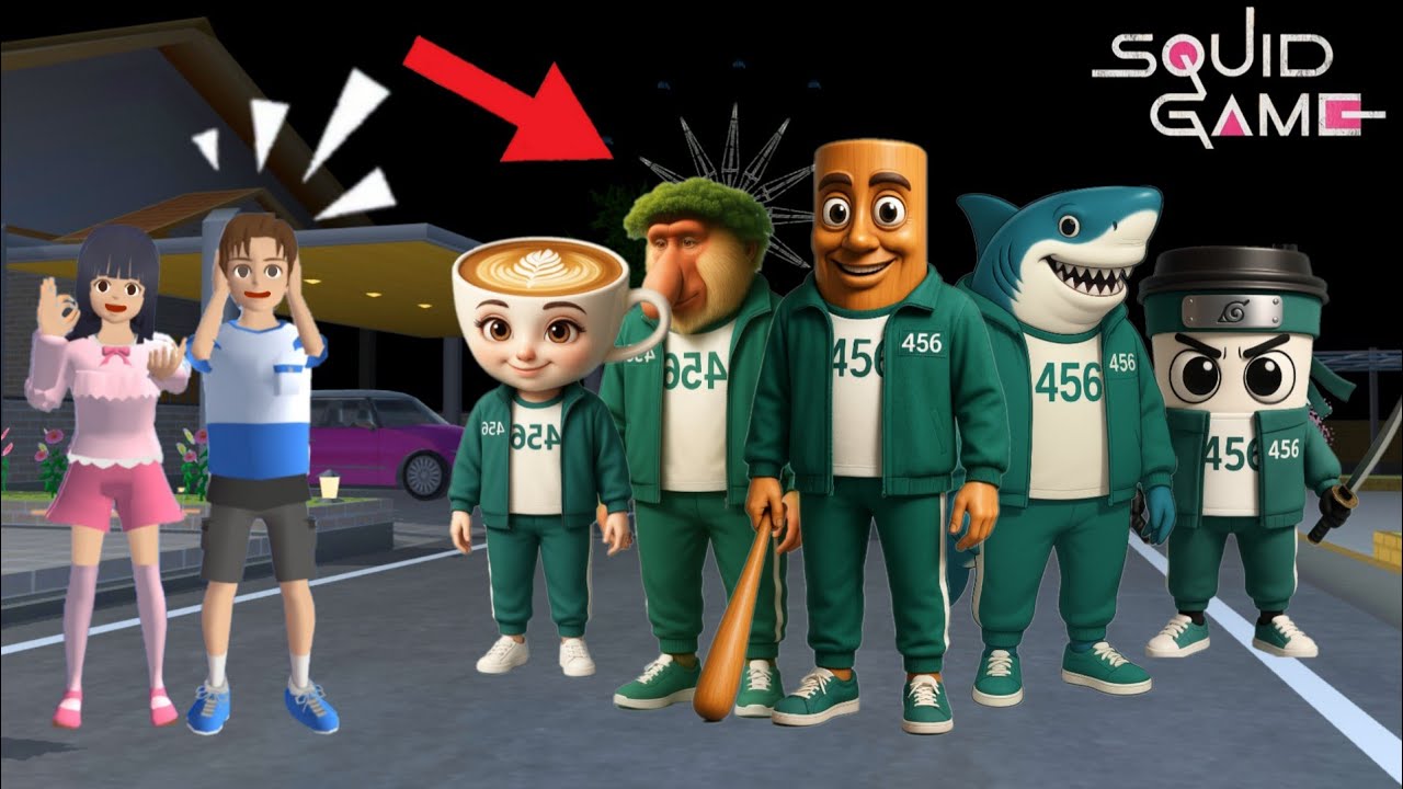 yuta mio kaget pasukan anomali ikut SQUID GAME  | SAKURA SCHOOL SIMULATOR