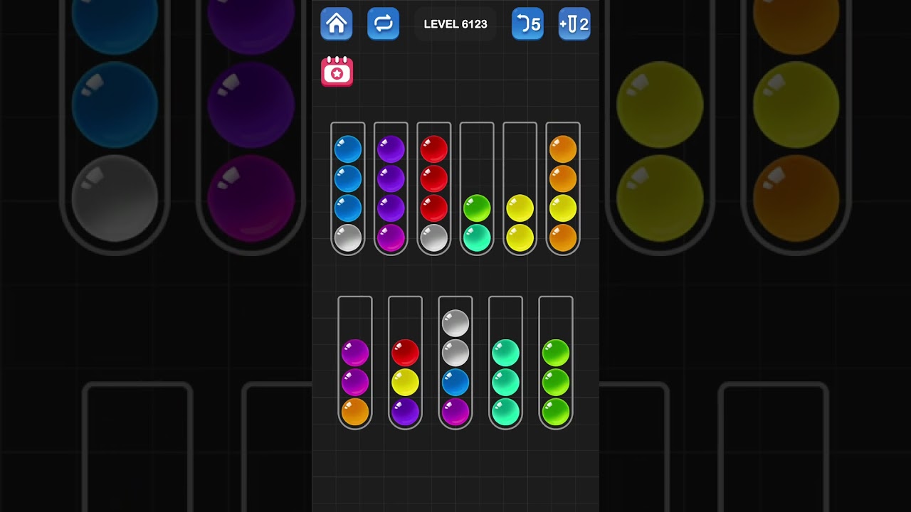 Ball Sort Puzzle by Guru Game: Levels 6121, 6122, 6123, 6124, 6125