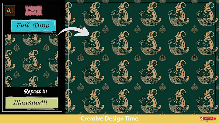 How to make full-drop repeat pattern in illustrator | How to create a seamless full drop repeat 2023