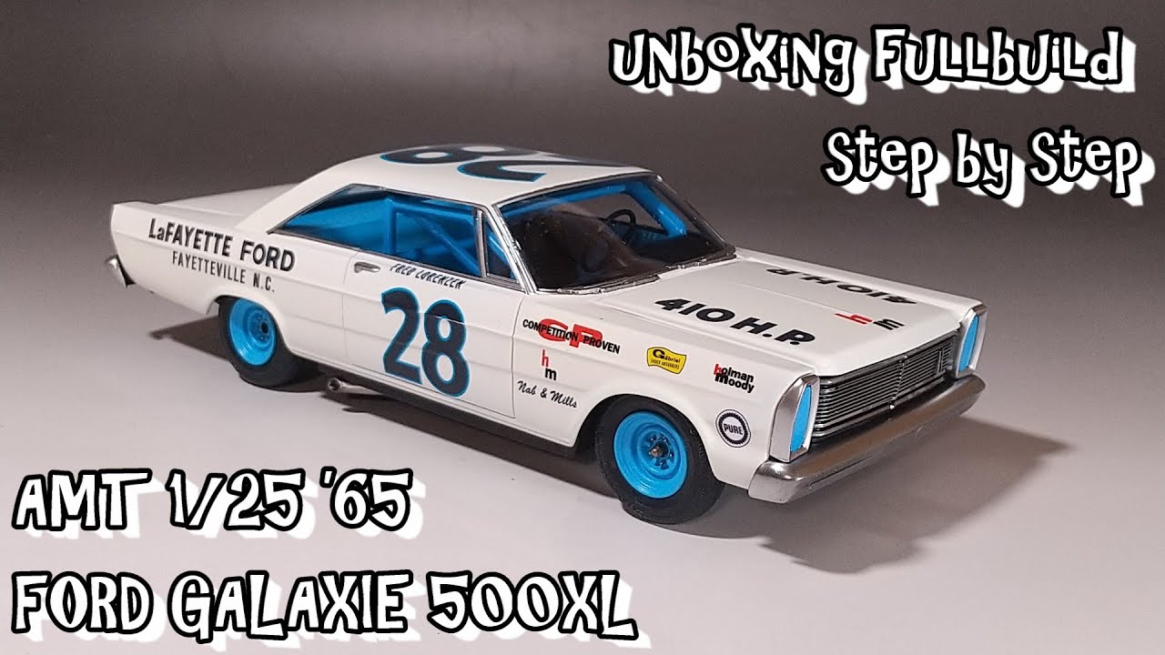 unboxing fullbuild AMT 1/25 '65 FORD GALAXIE 500XL Scale Car