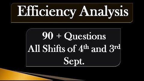 Efficiency Review - All Shift of 4th and 3rd September 2019