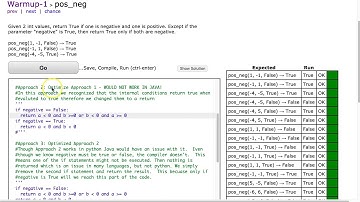 Codingbat - pos_neg (Python)