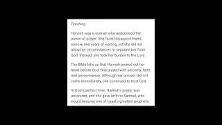 Hannah: The Power of Persistent Prayer | Living the Word with Pastor Dr. Su