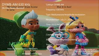 DYWB-AM Bombo Radyo Bacolod 630 kHz - Sign-on & Sign-off (July 21, 2026)