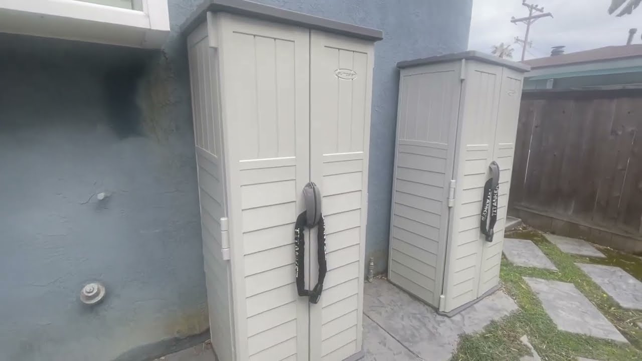 Suncast 22 Cubic Feet Resin Versatile Vertical Storage Shed Building Review