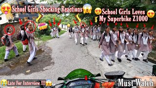 School Girls Shocking Reactions & School Girls Crazy Reactions On Superbike Z1000 & My Interview OMG