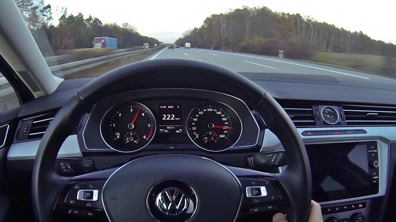 Passat B8 2 0 TDI POV Autobahn TOP SPEED RUN - YouTube