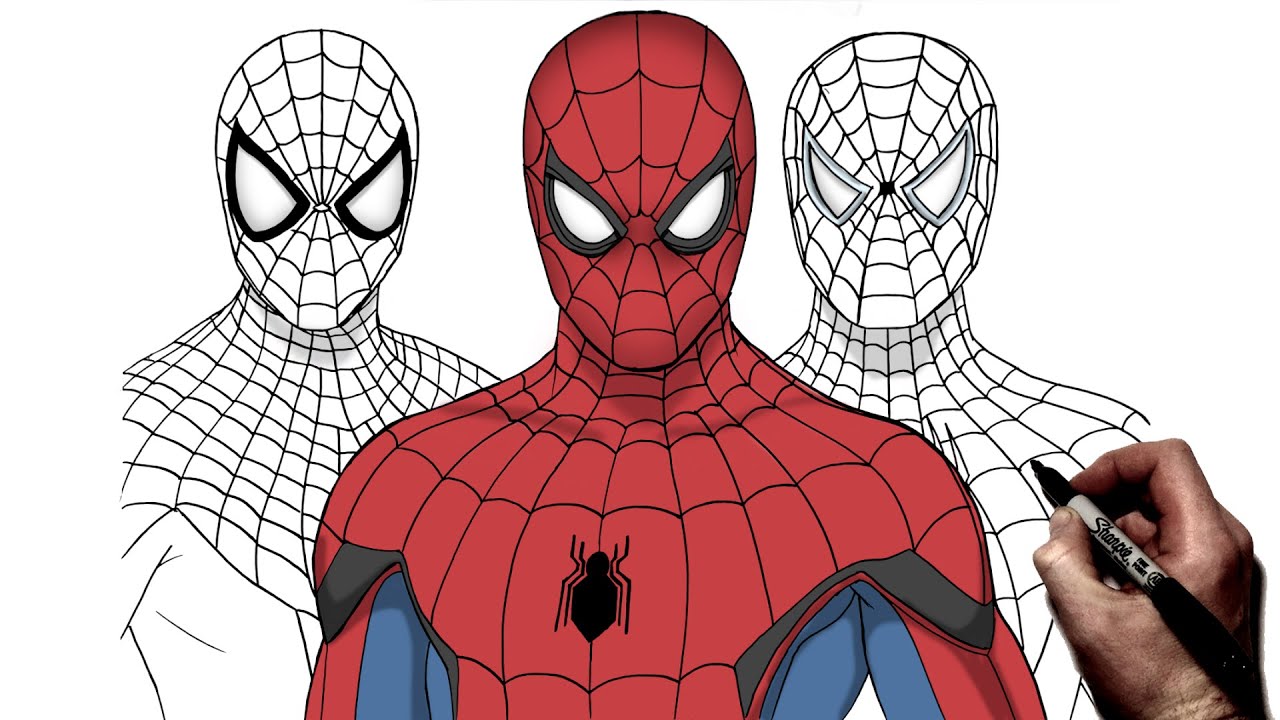 How To Draw 3 Spidermen | Step By Step | No Way Home - Youtube
