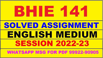 bhie 141 solved assignment 2022-23 in english | bhie 141 solved assignment 2022-23 | bhie 141 2023