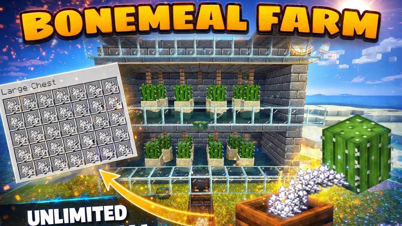 Easiest Minecraft Bone Meal Farm | Minecraft MCPE | Minecraft Bedrock ...