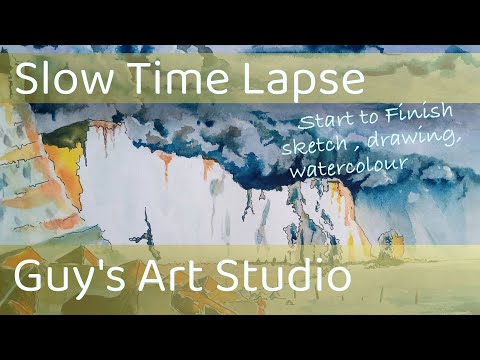 Seaford Head South Downs National Park Fast time lapse painting