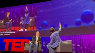 TikTok CEO Shou Chew records a selfie onstage at TED 2023