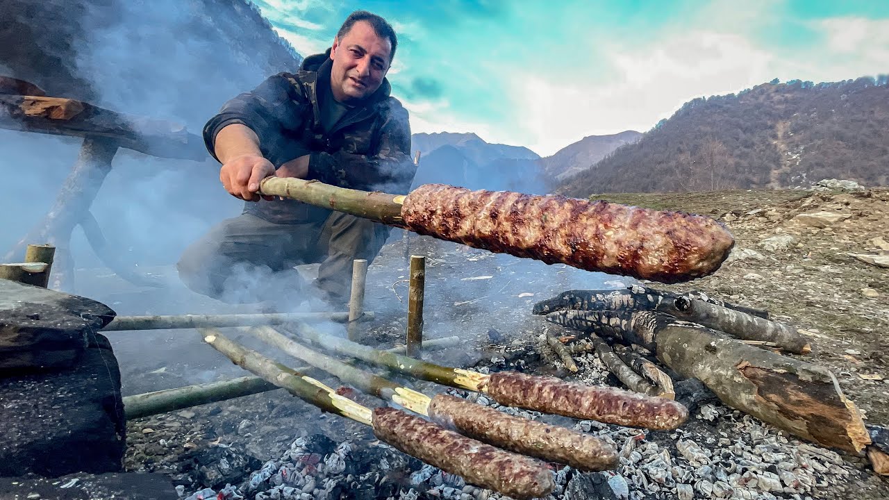 ⁣I Went to the Mountains to Cook Juicy Kebab Like Our Forefathers! Relaxing Nature Cooking