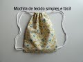 Diy Mochila de tecido simples e fácil pap