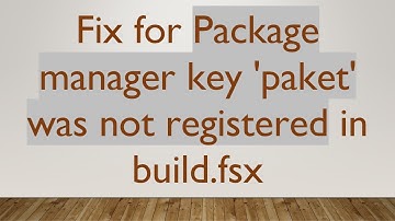 Fix for Package manager key 