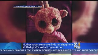 Search For Heartbroken Girls Missing Stuffed Giraffe Lost At Logan Goes Viral