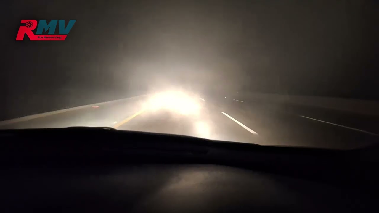 Difference in sight between High and low beam during fog