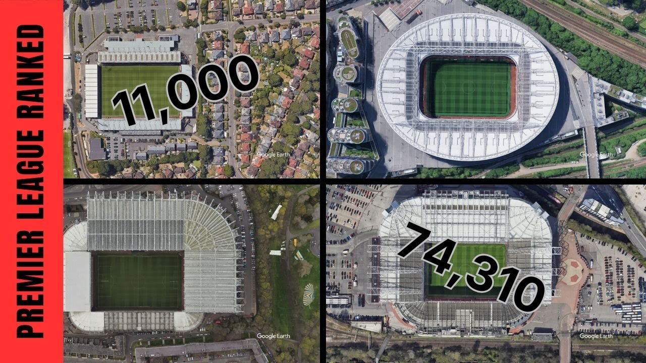 All 20 Premier League Stadiums RANKED by Capacity (2025/26) | Geo Mapped Out (Google Earth Tour!)