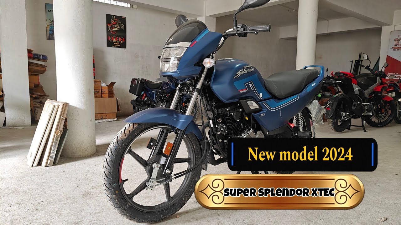 2024 Hero Super Splendor Xtec New Blue Review latest model super ...