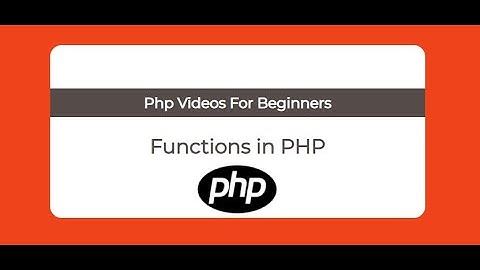 Functions in PHP#Tutorial#13