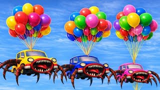 Flying Horror Car Lifted by Balloons Garry’s Mod