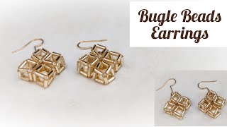 Bugle Beads Cube Earrings || Beads Earrings Pattern || Asmr || DIY Jewelry36