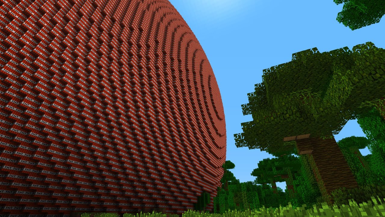 MINECRAFT 1,295,173,932 BLOCK TNT BALL (WITH EXPLOSION, AFTERMATH AND