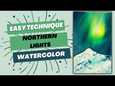 How to Paint Watercolor Northern Lights