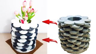 فكرة جديدة لصنع اصيص زرع من دوائر الاسمنت | A new idea for making a pot of cement circles