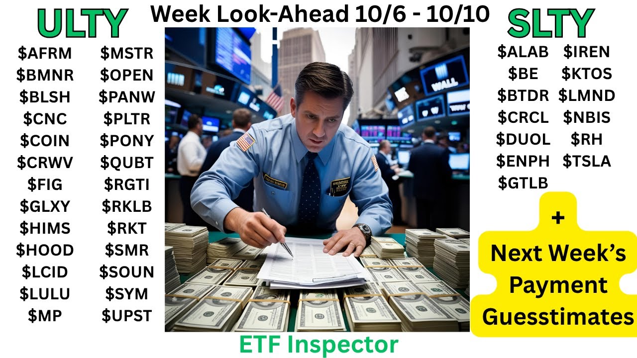 YieldMax Weekly Paying ETFs ULTY & SLTY Week LookAhead for 10/6 10/10 ...