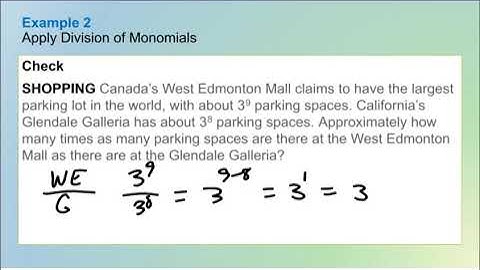 Lesson 7-2 Division Properties of Exponents