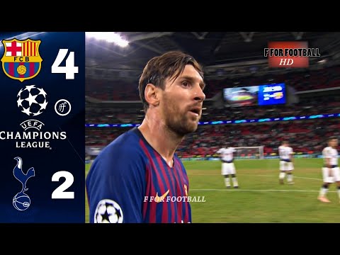 Barcelona vs Tottenham Hotspur 4-2 || UCL 2018-19 Highlights and Goals || Wembley return to the 🐐🔥