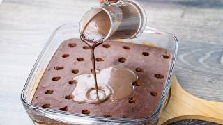 Hot Chocolate Milk Cake | Eggless & No Oven | Gooey Super Moist Cake