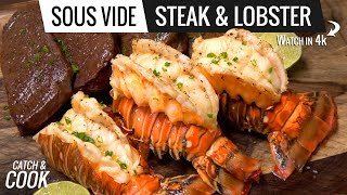 Sous Vide LOBSTER and STEAK - Catch and Cook Lobster VLOG 1