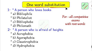 one word substitution 1 for all competitive exams #EnglishacademybyDeepak KR