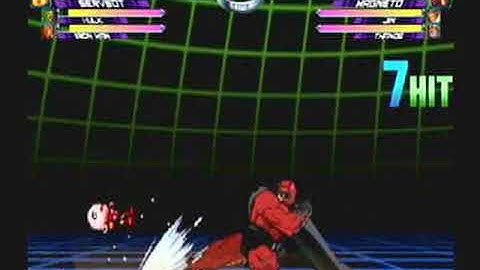 MvC2: Magneto 5 Fierce to Servbot-Only Infinite (Midscreen)